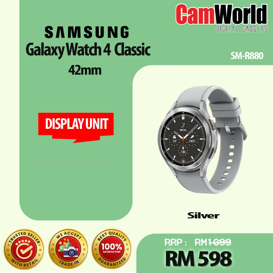 Samsung Galaxy Watch 4 Classic 42mm Silver ( DISPLAY UNIT ) Shopee