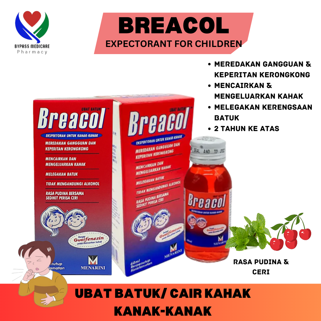 BREACOL EXPECTORANT FOR CHILDREN Cough Syrup Child (60ml) ( Ubat