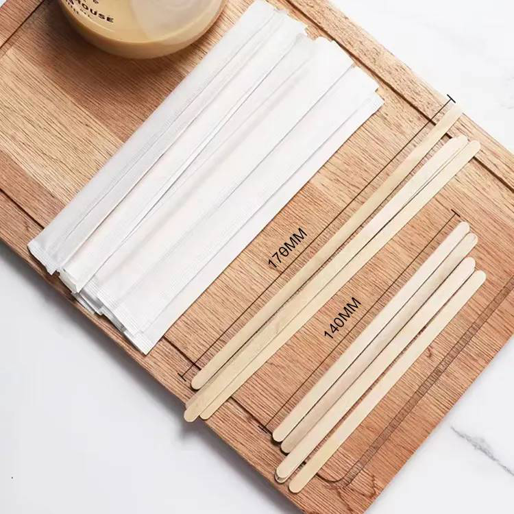 [500pcs] THICK 140mm 178mm Wooden Coffee Stirrers / Round-End ...