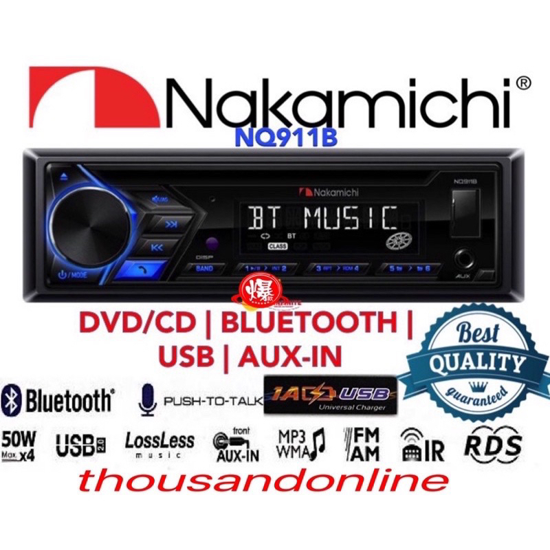 Nakamichi Nq B Din Dvd Cd Usb Mp Wma Fm Receiver Player Shopee Malaysia