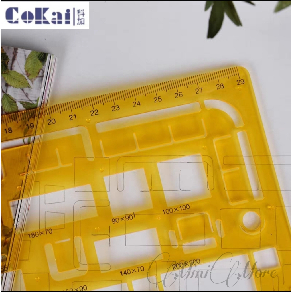(MiniMore) COKAI Technical Drawing Template Ruler - Architectural ...