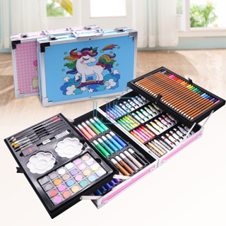 deluxe 145pcs aluminum case drawing coloring