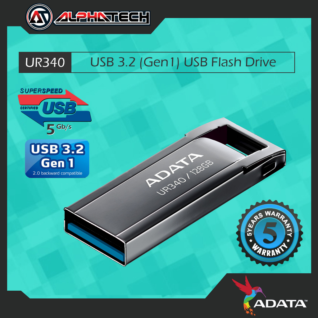 Adata UV350 USB 3.2 (Gen 1) Flash Drive, Metal case, 32GB/ 64GB/ 128GB