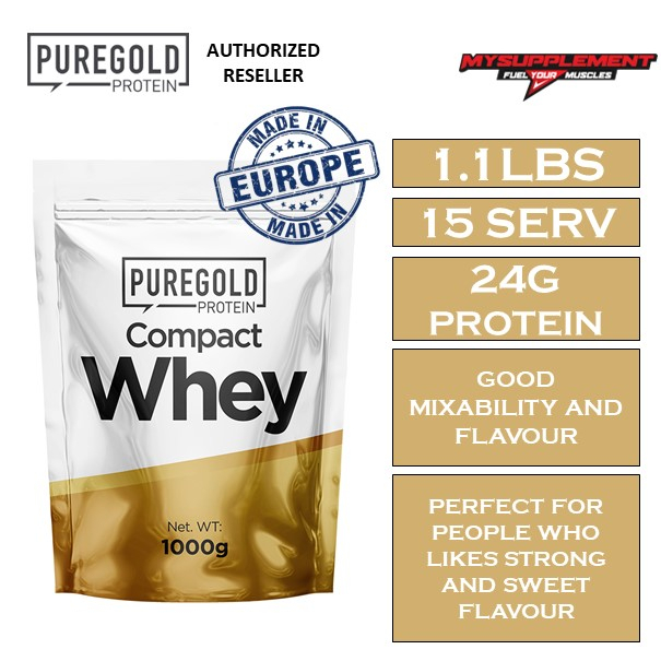 Pure Gold Protein Compact Whey 500g / 1.1lbs , Whey Protein , Good