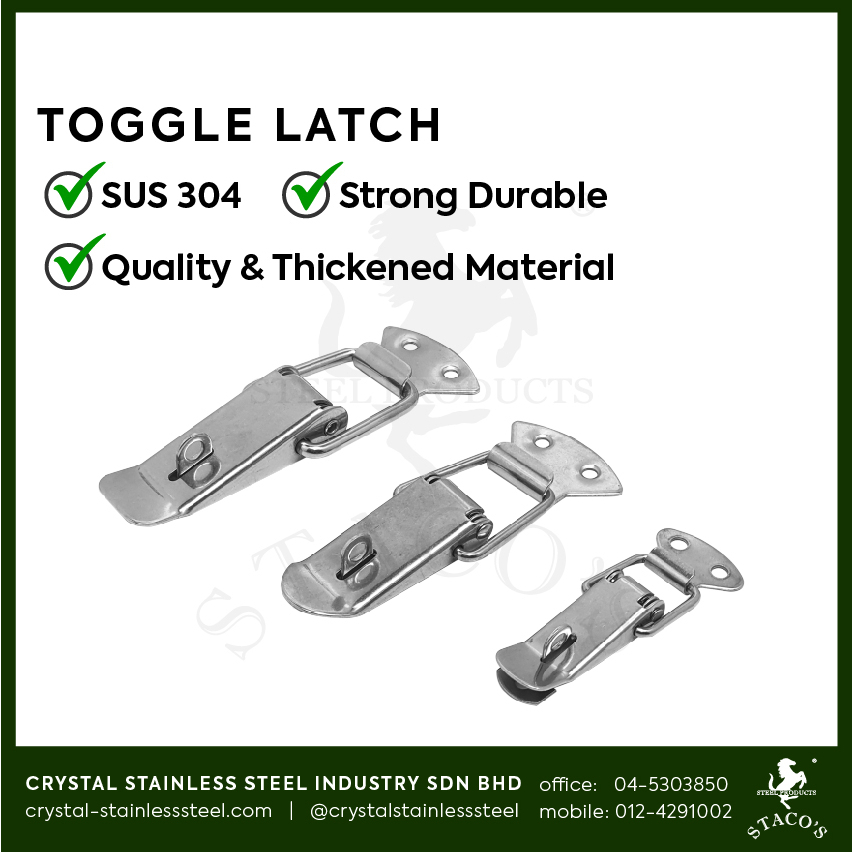 STACOS Stainless Steel 304 Spring Loaded Toggle Latch Car Bumper Bonnet ...