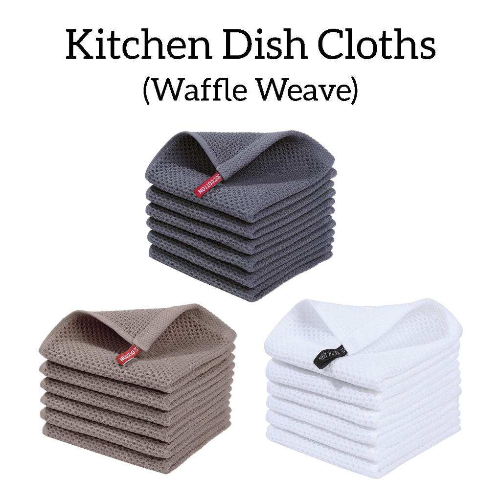 Kain Cotton 100 Waffle Weave Kitchen Dish Cloths, Ultra Soft Absorbent