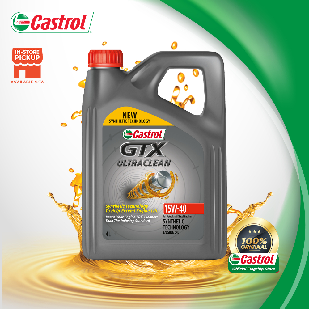 Castrol GTX ULTRACLEAN 15W-40 for Petrol Cars (4L) | Shopee Malaysia