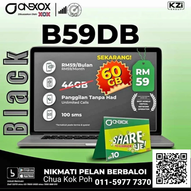 【60GB】LIMITED FREE GIFT FREE SIMKAD ONEXOX 4G LTE Plan B59DB 60GB ...