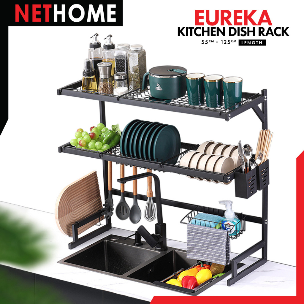 ⚡️NETHOME⚡️Eureka Kitchen Rack Dish Rack Rak Dapur Kabinet Rak/ Pinggan ...