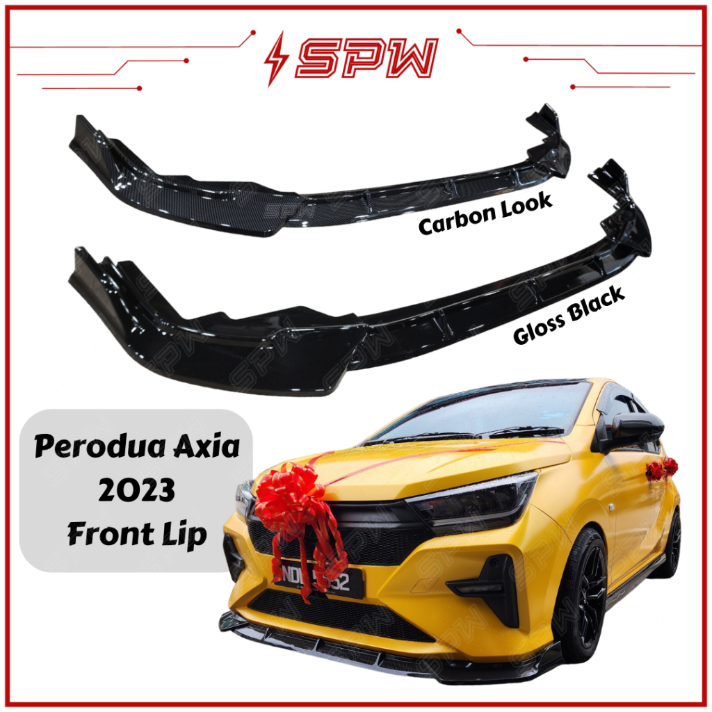 Perodua Axia 2023 Front Lip Front Diffuser Front Bumper Lip Spoiler PP ...