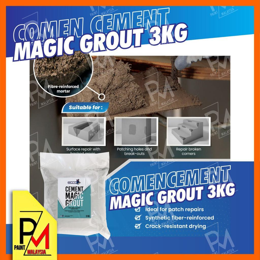 COMEN Cement Magic Grout 3KG Ready Mix Concrete Wall Floor Cement Simen ...