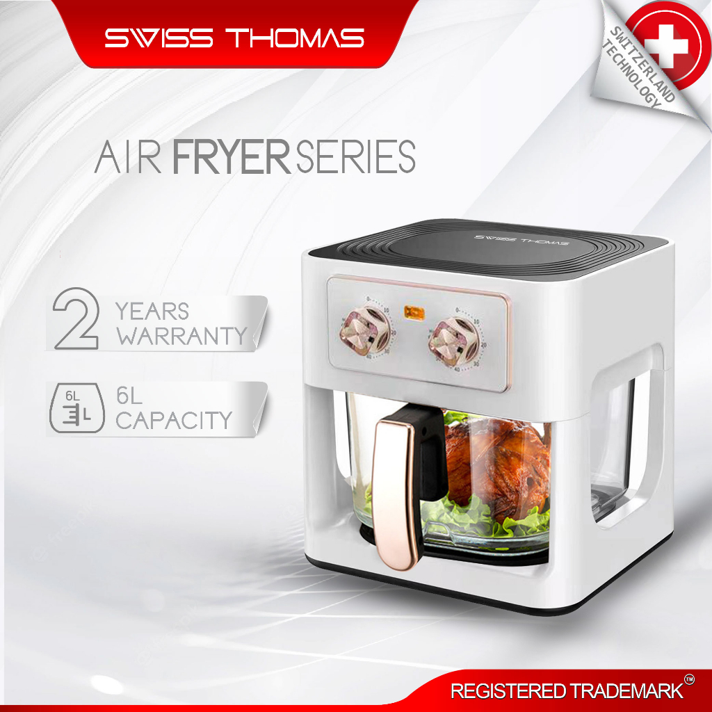 Swiss Thomas 6L Glass Basket Air Fryer Oil-free ROHs Free | Shopee Malaysia