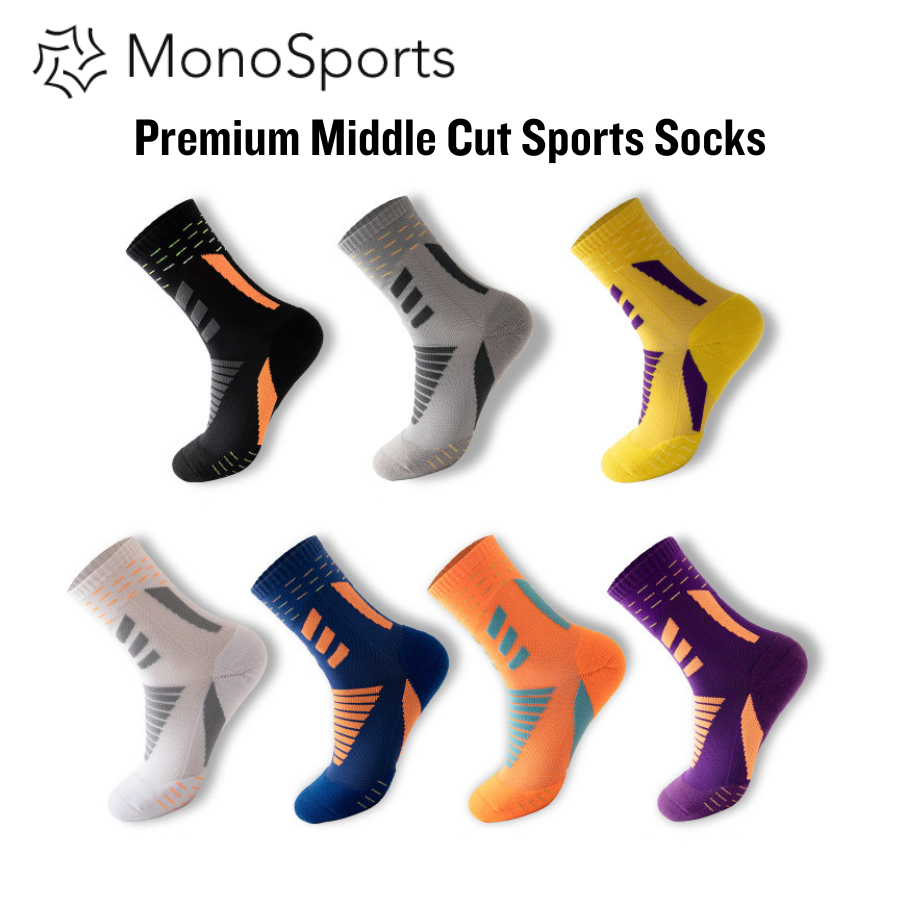 Monosports Medium Cut Jogging Sports Socks Suitable For Running Jogging