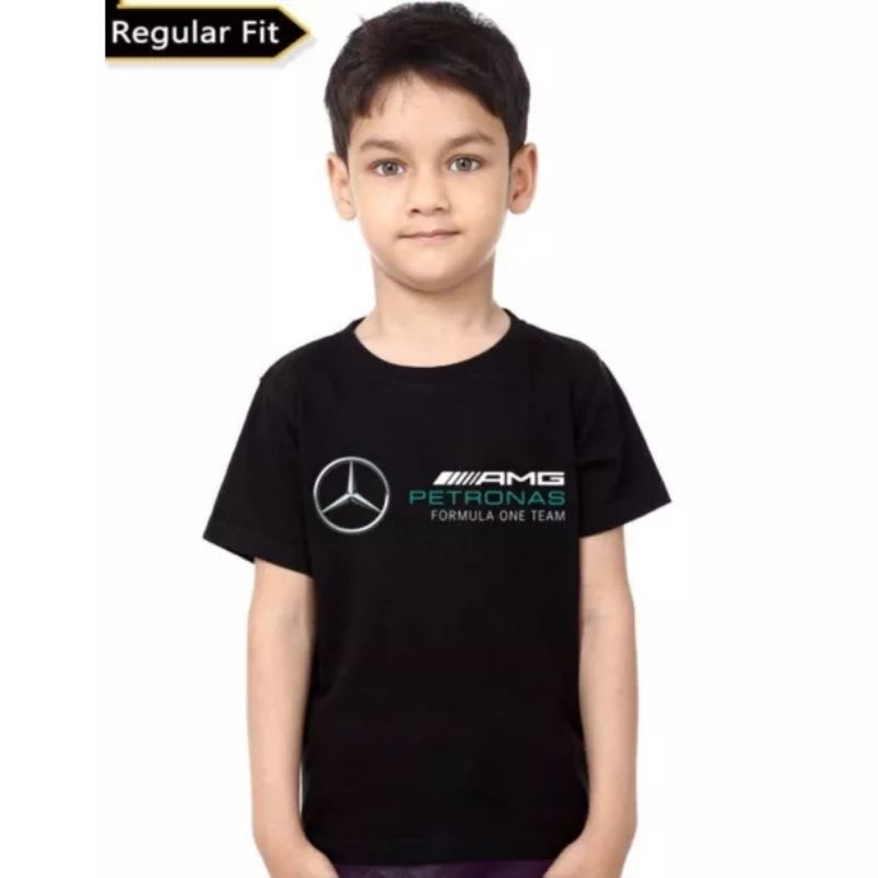 MERCEDES AMG PETRONAS Formula One Team - Kinderen 2023 Team T-Shirt - Zwart - Maat: 1/2 jaar (92