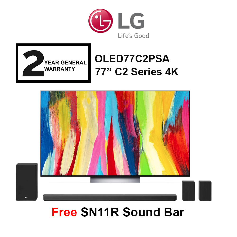 LG 77'' C2 Series 4K Smart OLED77C2PSA SELF LIT OLED evo TV Television