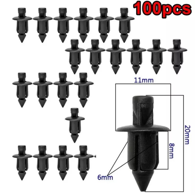 100PCS Clip Rivet Y15 R25 R15 RS150 LC135 NVX NMAX XMAX VARIO VF3i ...