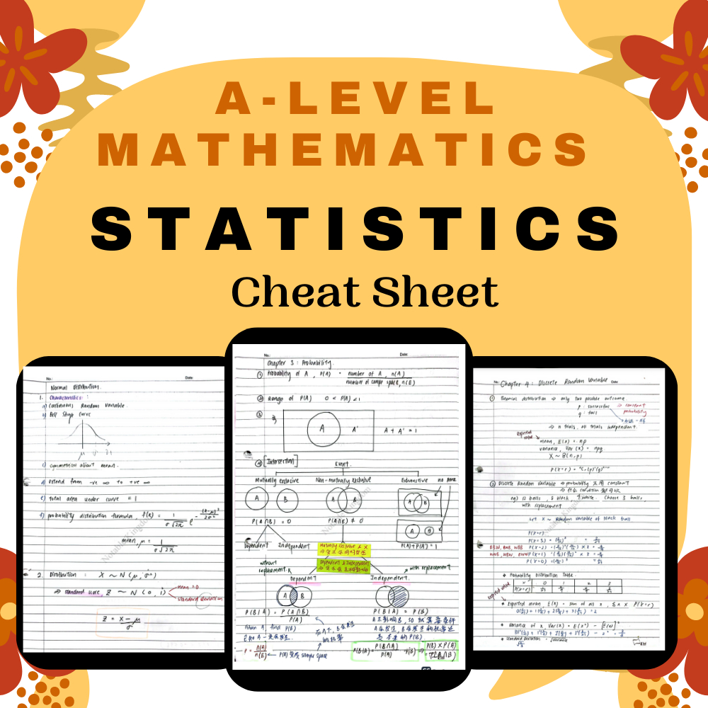 A Level Mathematics Statistics1 Cheat Sheets | Secret Weapon for A* ...
