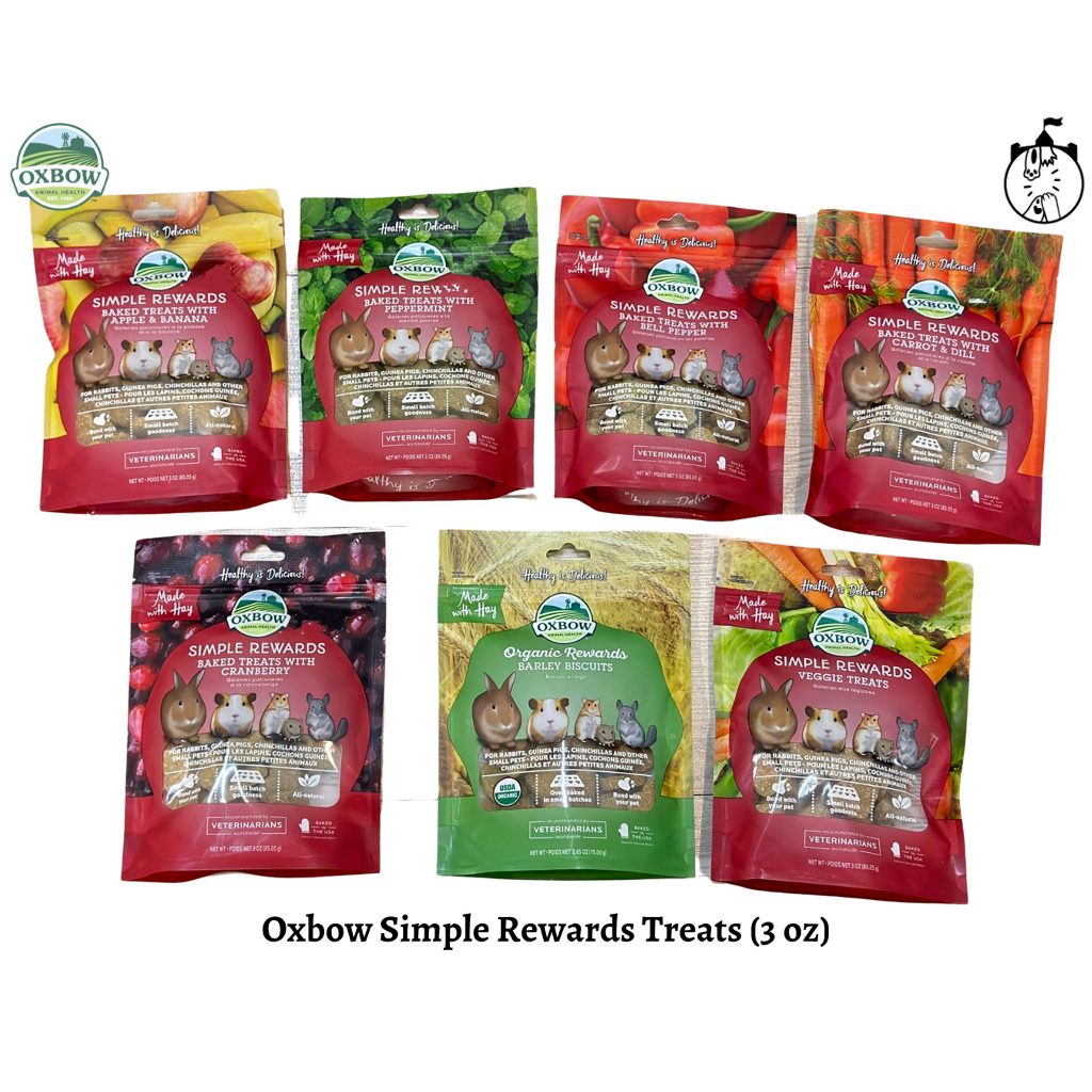 Oxbow Simple Rewards Baked Treats Rabbit Guinea Pig Chinchilla Small ...