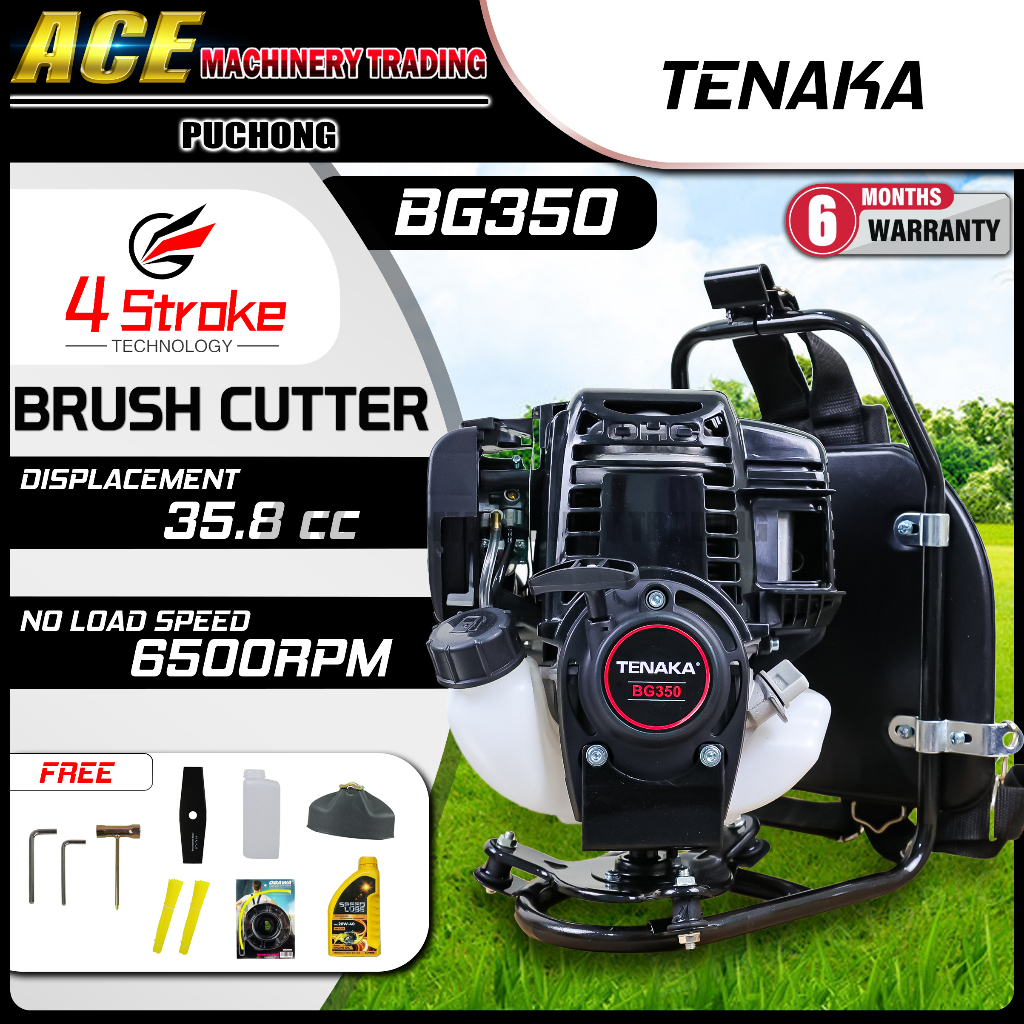 Tenaka Backpack Brush cutter /Mesin Rumput 4 Stroke (BG350) 35.8cc ...