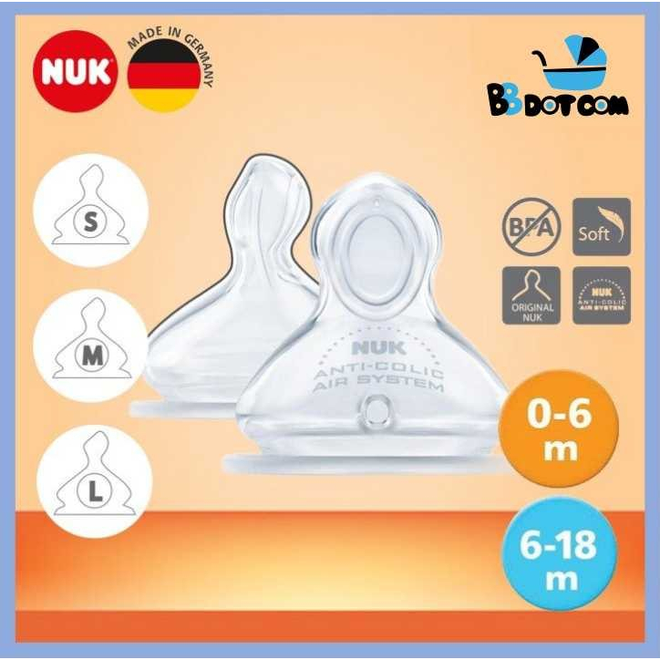 Dr Browns Nipples NUK Premium Choice Silicone Teat 2/pack Made