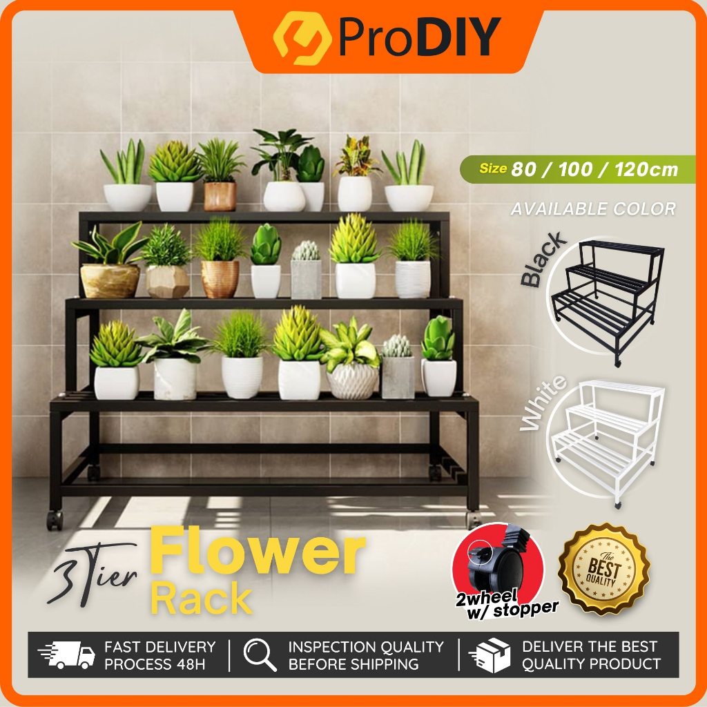 3 Tier Flower Rack Multi Layer Rack Pots Garden Steel Rack Ladder Plant