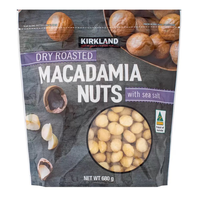 Free delivery！Kirkland Signature Dry Roasted Macadamia Nuts with sea salt 680g & honey 680g