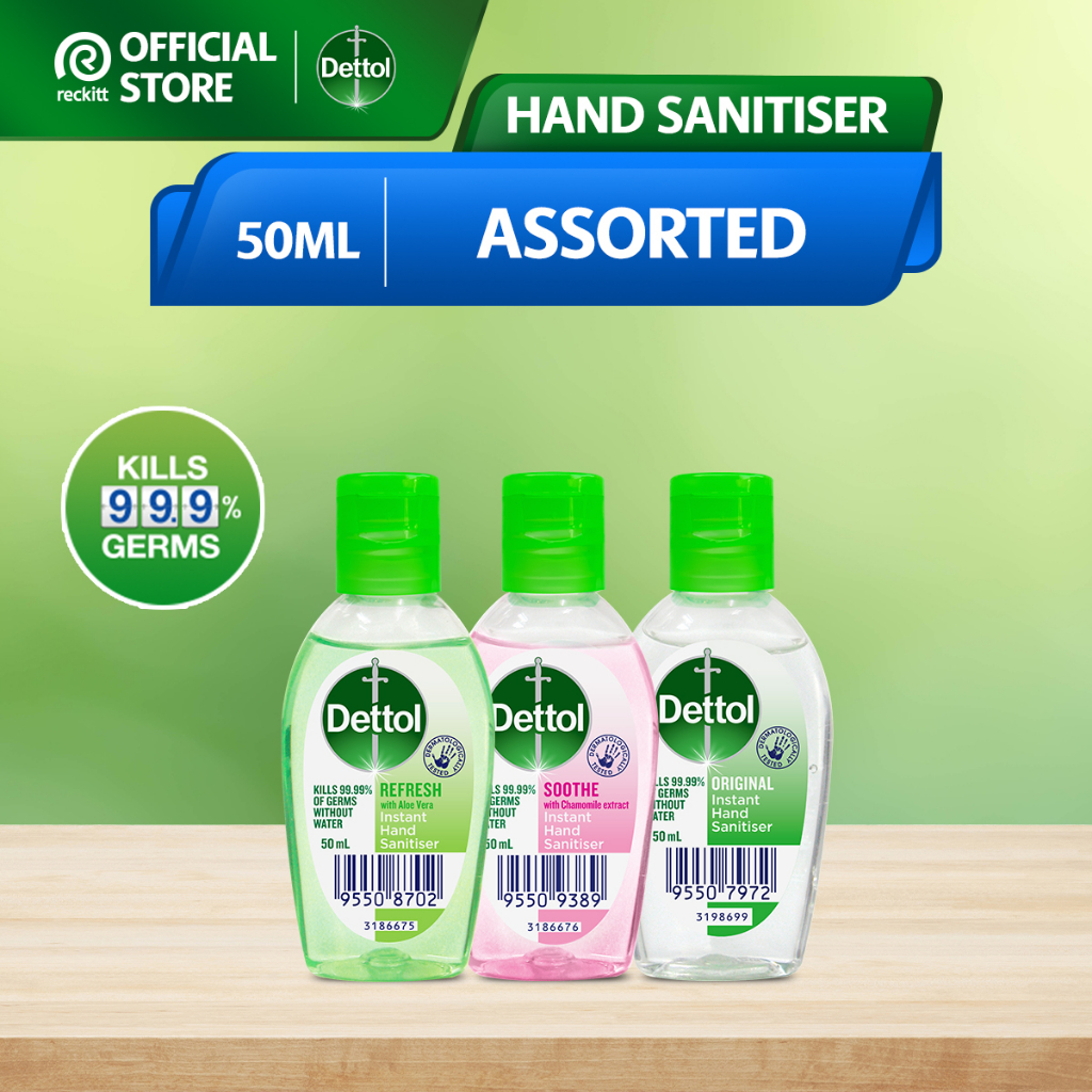 Dettol Antibacterial Hand Sanitiser Original/Refresh/Sooth (50ml