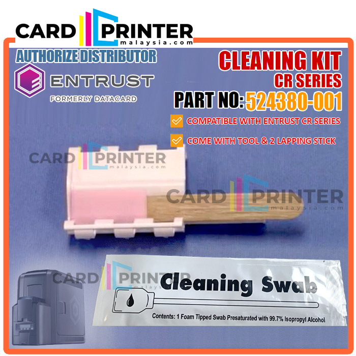 ENTRUST DATACARD CR SERIES PRINTHEAD CLEANING KIT TOOL + LAPPING STICK