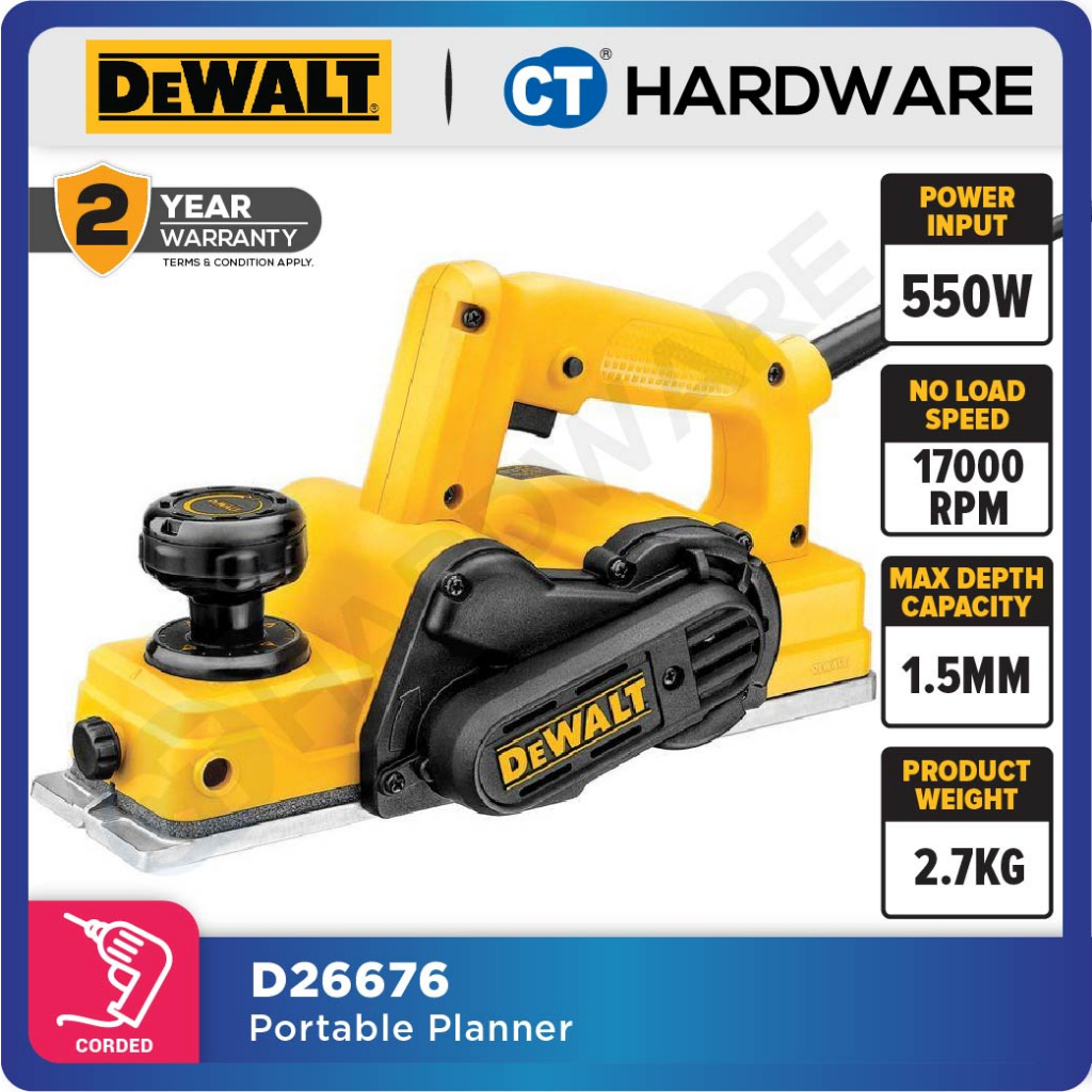 DEWALT D26676 PORTABLE PLANNER 82MM 550W 17000RPM | Shopee Malaysia