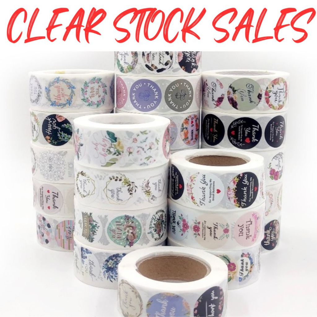 Thank You Sticker Seal Label Sticker Terima Kasih Ready Stock | Shopee ...