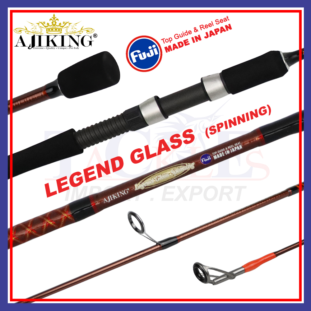 (3'6"ft9ft) Ajiking Legend Glass Spinning Fishing Rod Light Joran