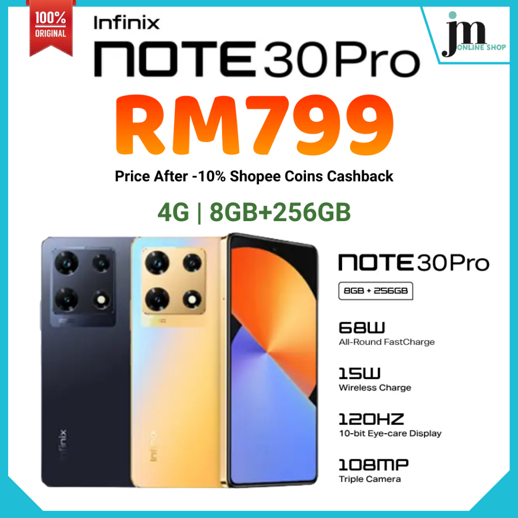 Infinix Note 30 PRO (8GB RAM+256GB ROM) | 68W Fast Charge +15W Wireless ...