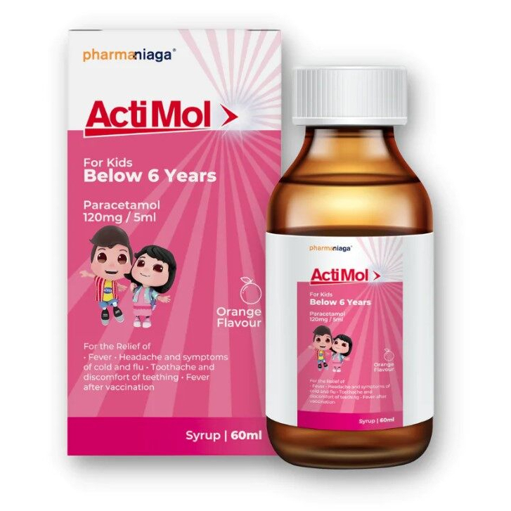 Actimol 120mg/5ml Paracetamol For Kids Below 6 Years Orange Flavour ...