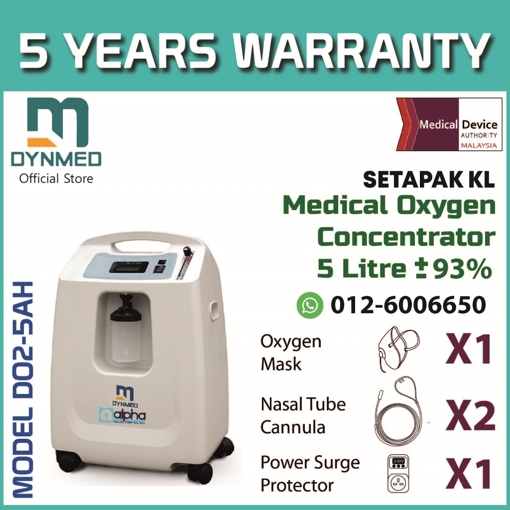 5L Medical Oxygen Concentrator Kl 5 Years Warranty 5 Litre Dynmed Mesin ...