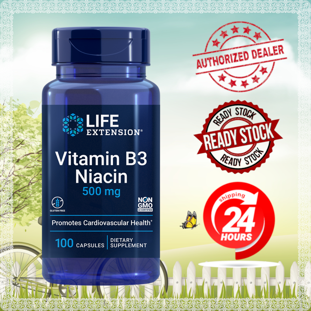 Life Extension Vitamin B3 Niacin, 500 mg, 100 capsules Shopee Malaysia