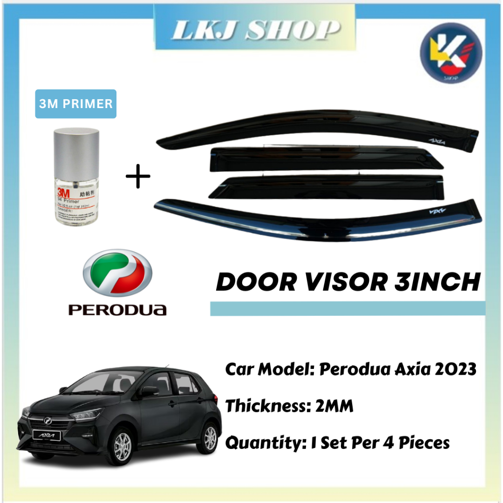 Perodua Axia 2023 Door Visor 3inch Air Press Window Wind Deflector ...