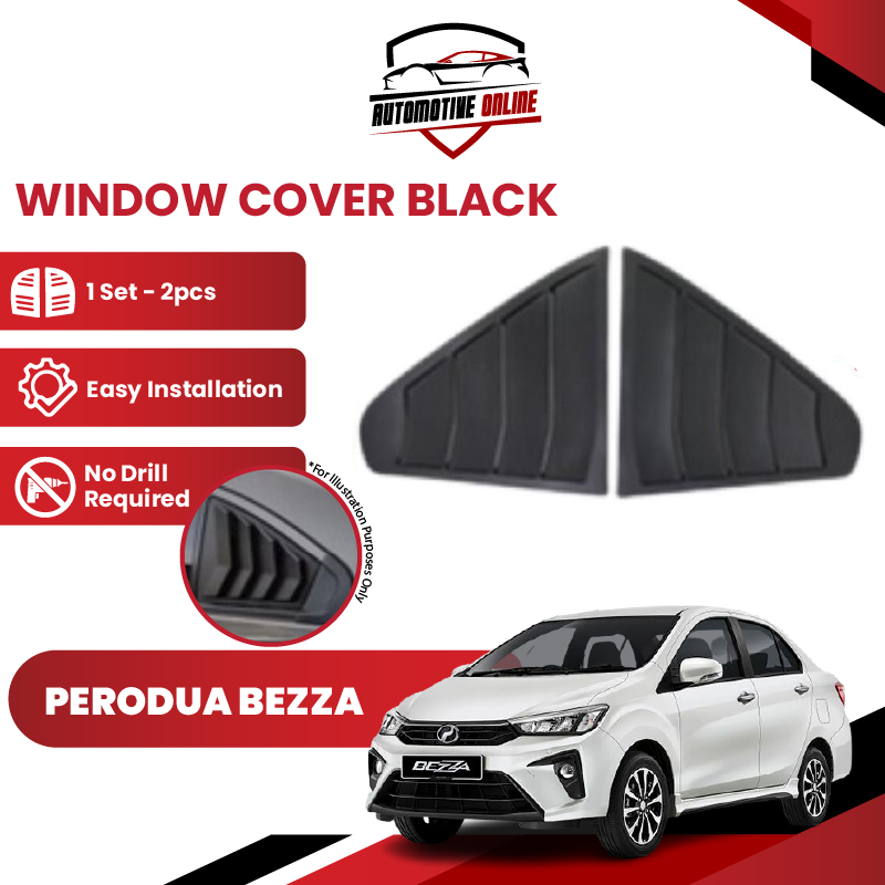Perodua Bezza Mustang Window Cover / Rear Window Side Louver Cover ...