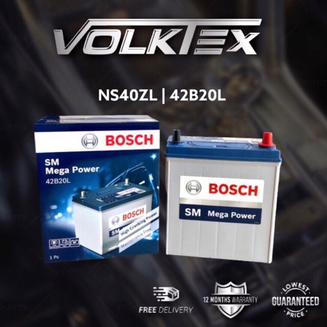 BOSCH NS40 NS40ZL 42B20L Car Battery Kereta Myvi Bateri Kereta Axia Bezza Bateri Alza Bateri Viva Ba