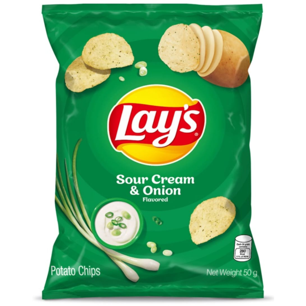 LAY'S SOUR CREAM & ONION 50G x 10 PACKS | Shopee Malaysia