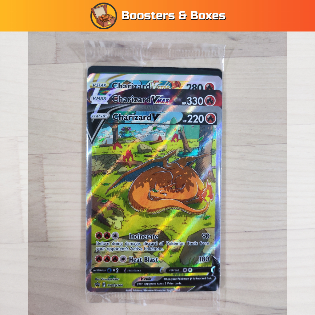 Pokmon TCG: Charizard V, Charizard VMAX, and Charizard VSTAR promo cards |  SWSH260 SWSH261 SWSH262 from Charizard UPC | Shopee Malaysia