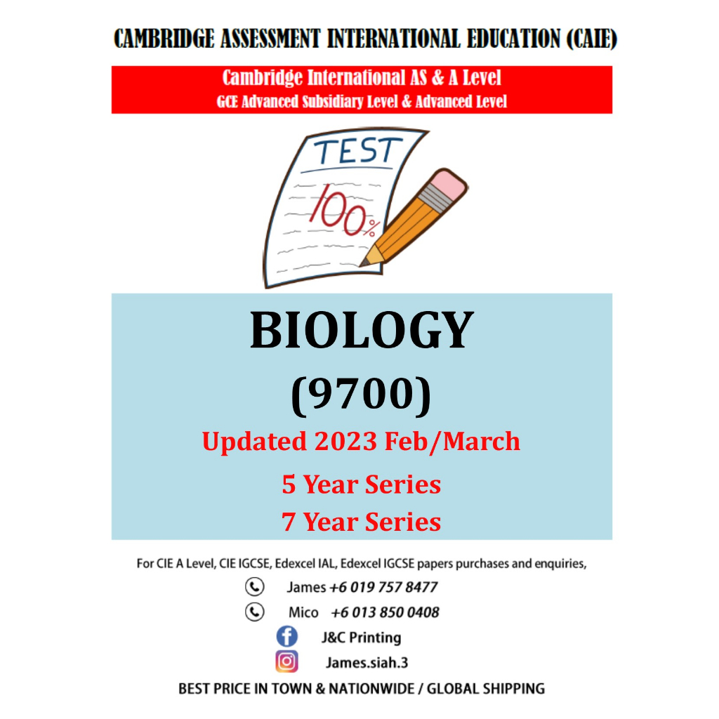 Cambridge A Level Past Year Papers Biology 9700 Papers (AS & A2 ...