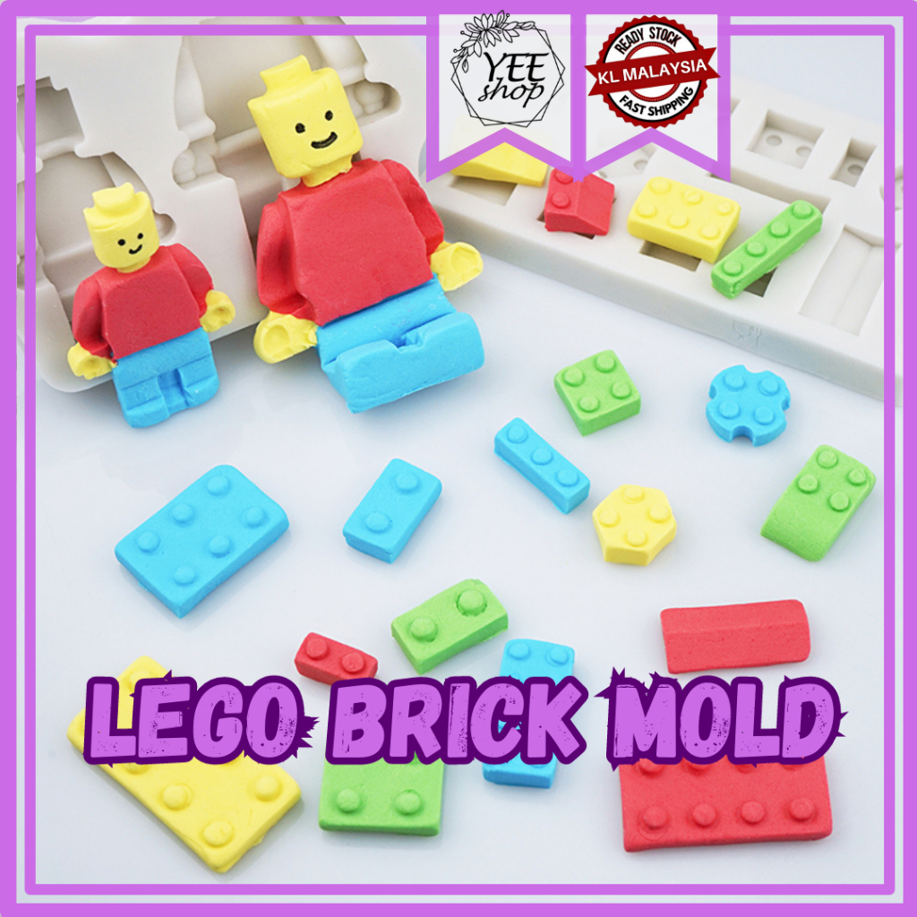 Silicone Mold Block Brick Lego Theme Fondant Chocolate Cake Decoration Mould Shopee Malaysia