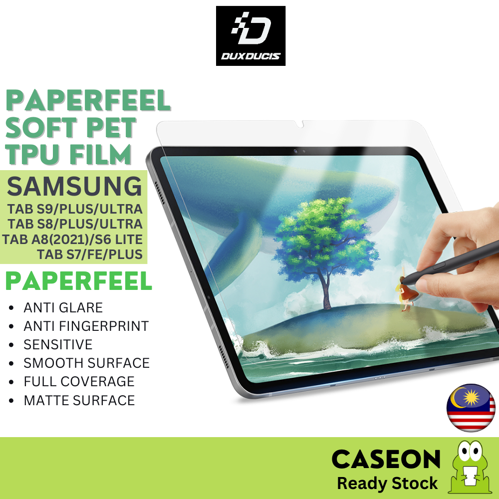 DUX DUCIS PAPERFEEL Samsung Galaxy Tab S9 S8 S7 Ultra FE Plus S6 Lite A8  Matte Clear Full Screen Protector Soft TPU Film