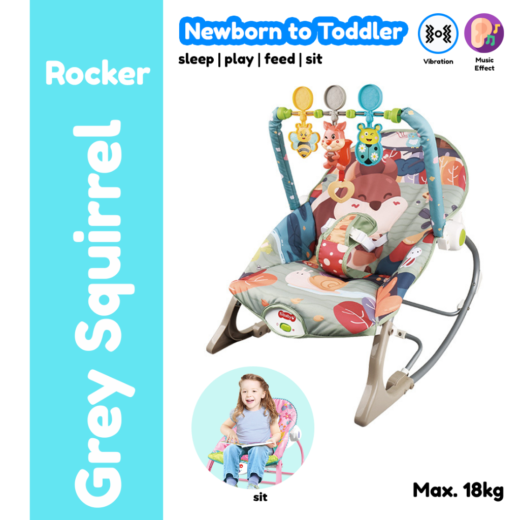 Realeos Newborn Baby Rocker Baby Bouncer Cradle Music Safety Belt Kids ...