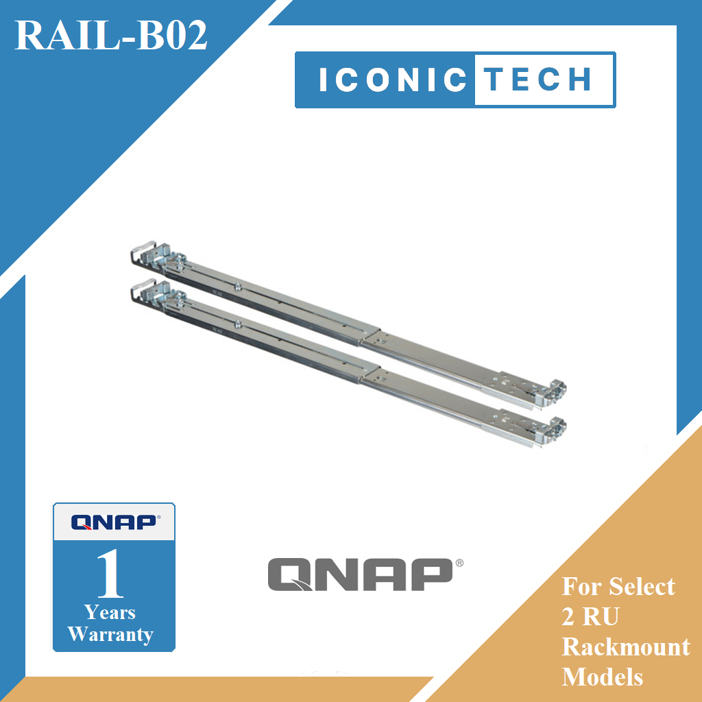 QNAP RAILB02 RACK SLIDE RAIL KIT FOR 2 RU Rackmount Models TS435XeU