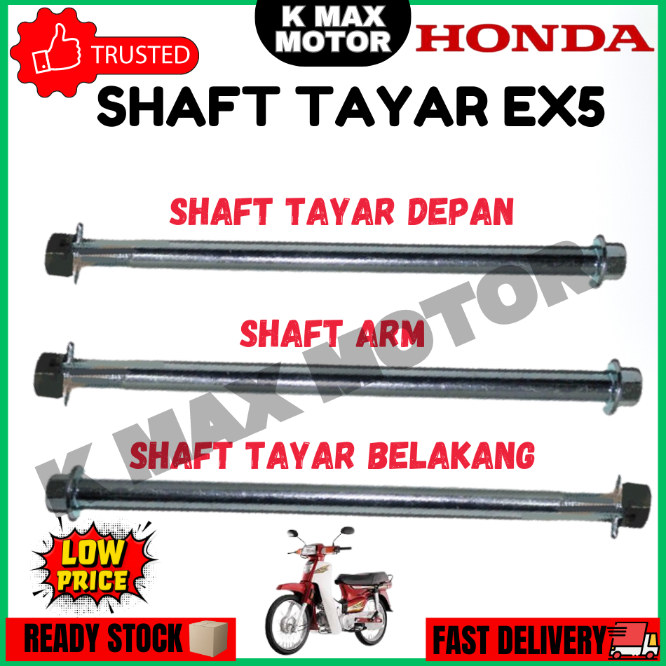 Honda Ex5 Shaft Tayar Depan Belakang Arm Shaft Sap Siap Nut Shopee