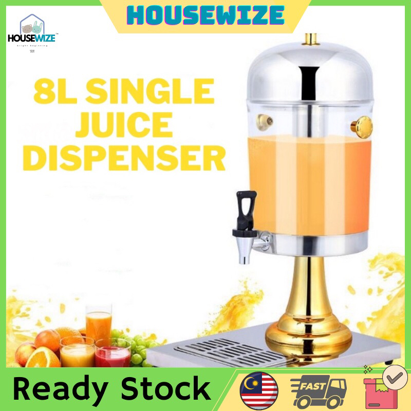 HouseWize Ready Stock 8L Stainless Steel Single Bowl Juice Dispenser