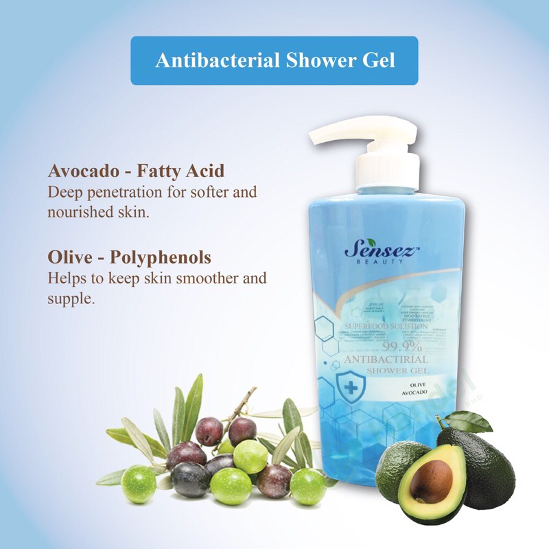Sensez Antibacterial Shower Gel 730ml x1 (SoapFree Formulation