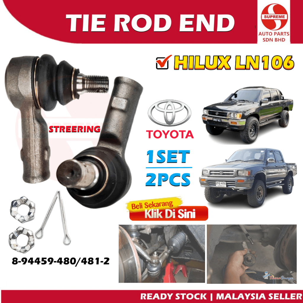S2U Steering Rack Tie Rod End Outer Inner Toyota Hilux LN106 8-94459 ...