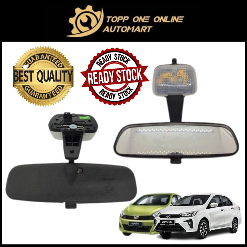 ORIGINAL PERODUA AXIA 2014-2022Y / BEZZA ROOM MIRROR WITH ROOM LAMP ...